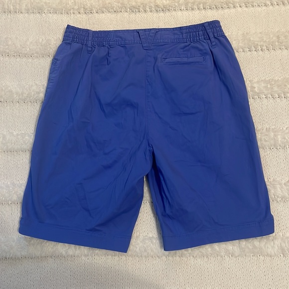 Karen Scott Bermuda shorts light blue pockets back elastic waist cotton size 10P - Picture 4 of 11